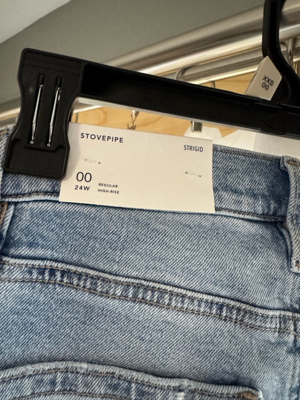 American Eagle Stovepipe Jeans 00 24W High Rise Jeans Strigid NWT - Picture 7 of 7